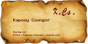 Kaposy Csongor névjegykártya